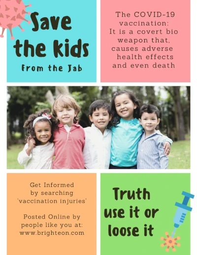Save the kids from the jab