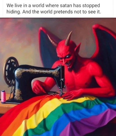 Satan sewing