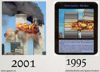 Twin Towers and the Terrorist Nuke Card from the Illuminati Card Game (1995)
