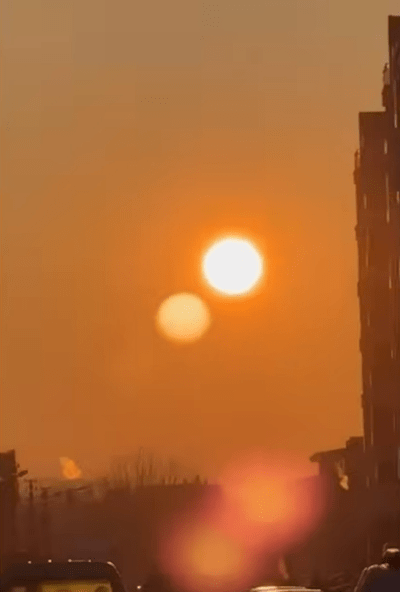 Sun simulators in the sky over Bursa, Turkey, April 20th 2025