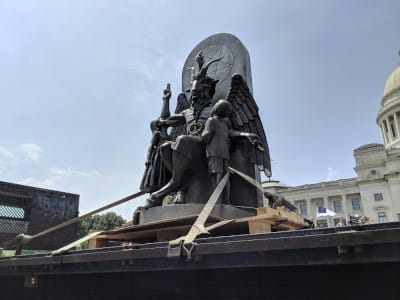 Satanic Temple unveils Baphomet statue at Arkansas Capitol (In Arkansas)