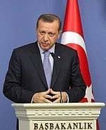 President of Turkey with rhombus hand gesture