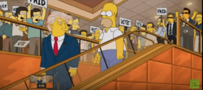 Simpsons Donald Trump 2000 vs Trump escalator entrance 2015 - Watch