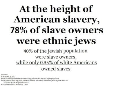 78% of slave owners were ethnic Jews