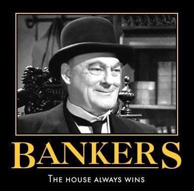 The "bankster", Henry F. Potter is the villainous robber baron in the 1946 Frank Capra film "It‘s a Wonderful Life".