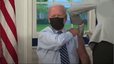 Masked And Confused: Biden peddles the death VAXX to the sheeple on live television - Watch