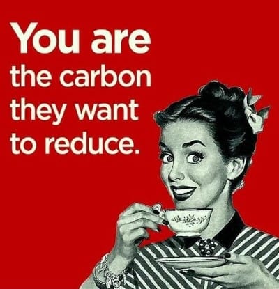 You are the carbon they want to reduce.