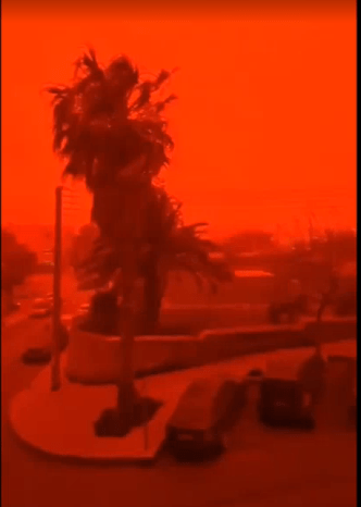 Red sky in Crete due to 'a strong dust storm'