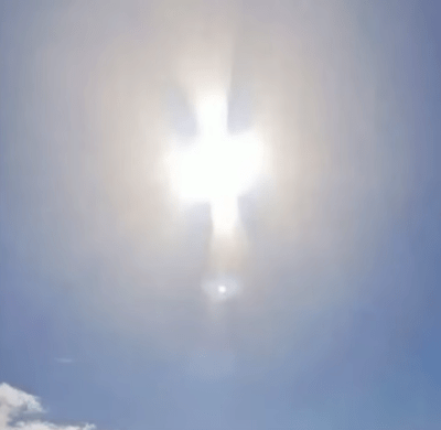 Cross in the sky over Greece, April 12th, 2025