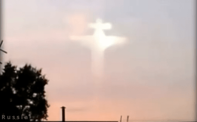 Cross in sky over Russia, 2025