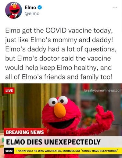 Elmo got the COVID vaccine!
