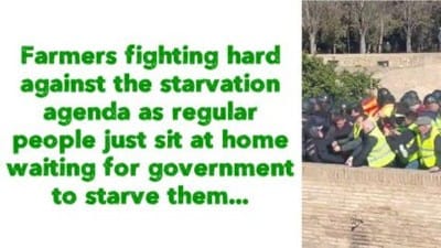 Farmers fighting hard against the starvation agenda as regular people just sit at home waiting for government to starve them... - Watch