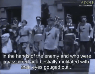 German civilians in the German city of Bromberg had their eyes gouged out by the Poles which provoked Adolf Hitler.