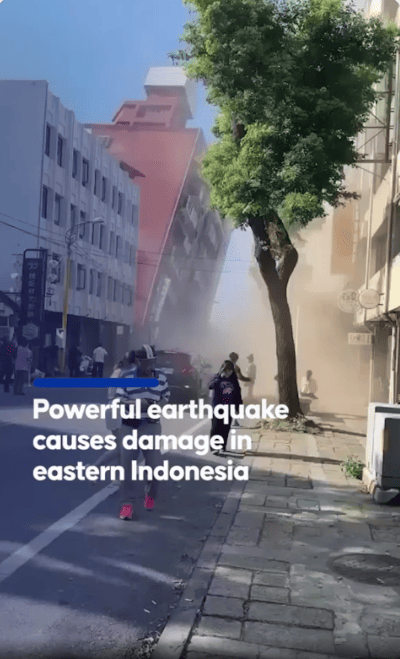 Powerful 7.7 magnitude earthquake strikes eastern Indonesia - Watch
