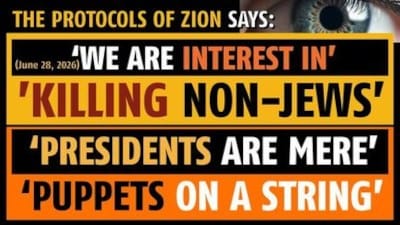 'We are interested in killing... the non-Jews', says The Protocols of Zion - Watch