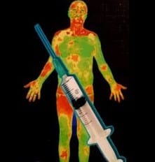 Luciferase in the vaccines glows through the skin - Watch
