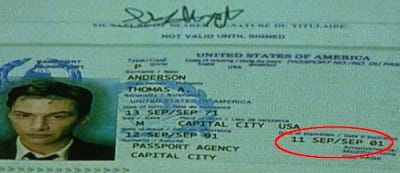 Neo's (Thomas A. Anderson) Drivers License in the movie "The Matrix" (1999)