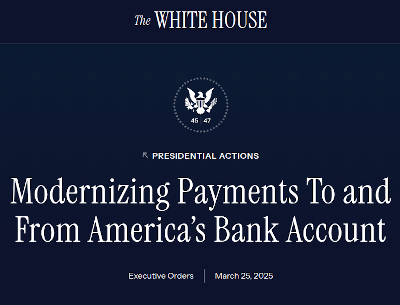 Mandates all Federal disbursements and receipts as digital (not paper checks) for the Central Bank Digital Currency