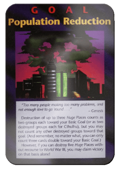 Population Reduction Card from the Illuminati Card Game (1995)