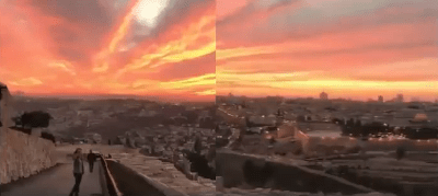 Red clouds over Jerusalem