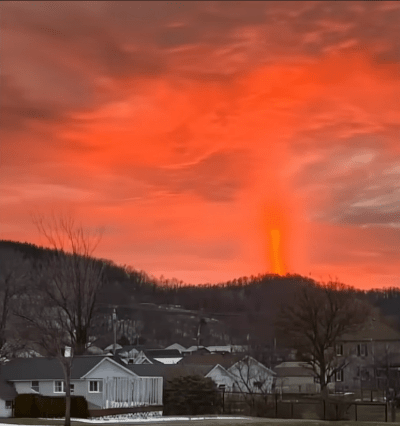 Red sky in Canada, March 1, 2025