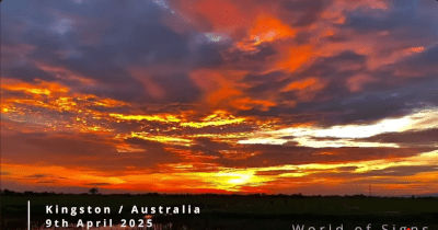 Red sky in Kingston, Australia, April 9th, 2025