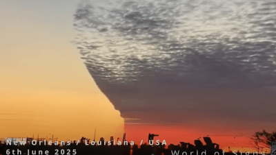 Red sky in New Orleans, Louisiana, June 6th 2025