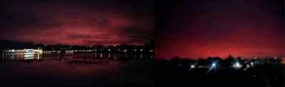 Red skies at night in Thailand show that these clouds are emitting red light.