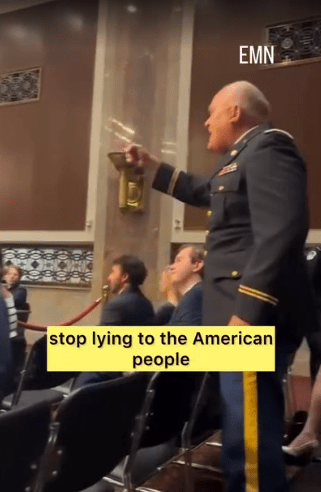 Retired US Army officer demanding an end to the Genocide in Gaza, interrupted the US Senate Intelligence hearing - Watch