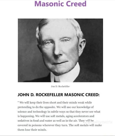 Rockefeller Masonic Creed