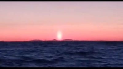 Very Unusual Sun Pillar, while We are Fishing for Black Cod in Alaska! - Watch