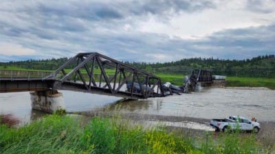Train with Chemicals Slides into Montana River After Bridge Collapses