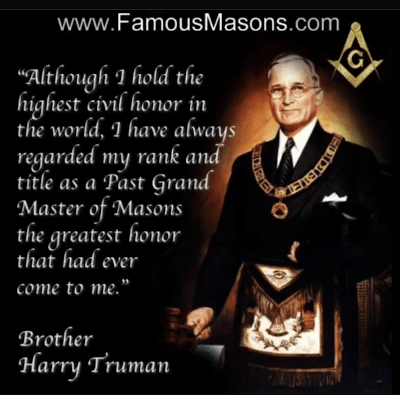 President Truman was a Freemason