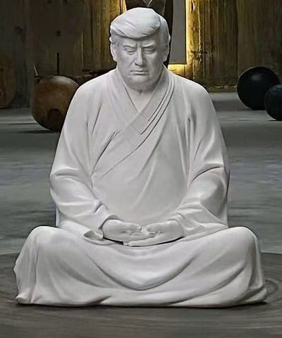 Trump buddha statue