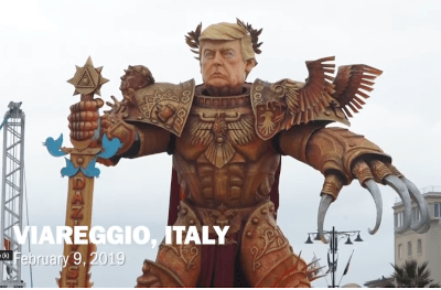 Massive Emperor Trump Float Presides Over Italian Carnival - Watch