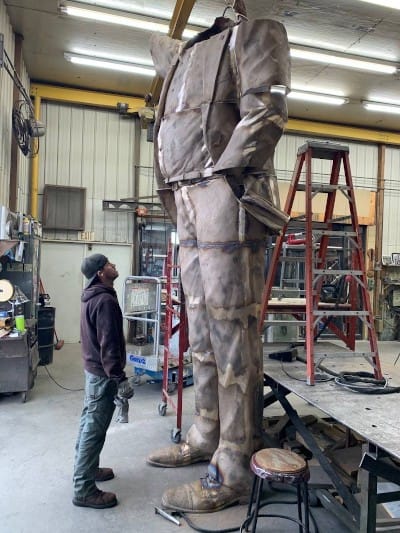 Exclusive: A Two-Story Trump Statue Drawing on His Iconic Defiance Post-Assassination Attempt Is Under Construction