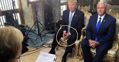 Trump with Illuminati hand gesture