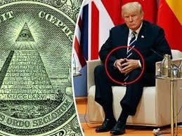 Trump with Illuminati hand gesture
